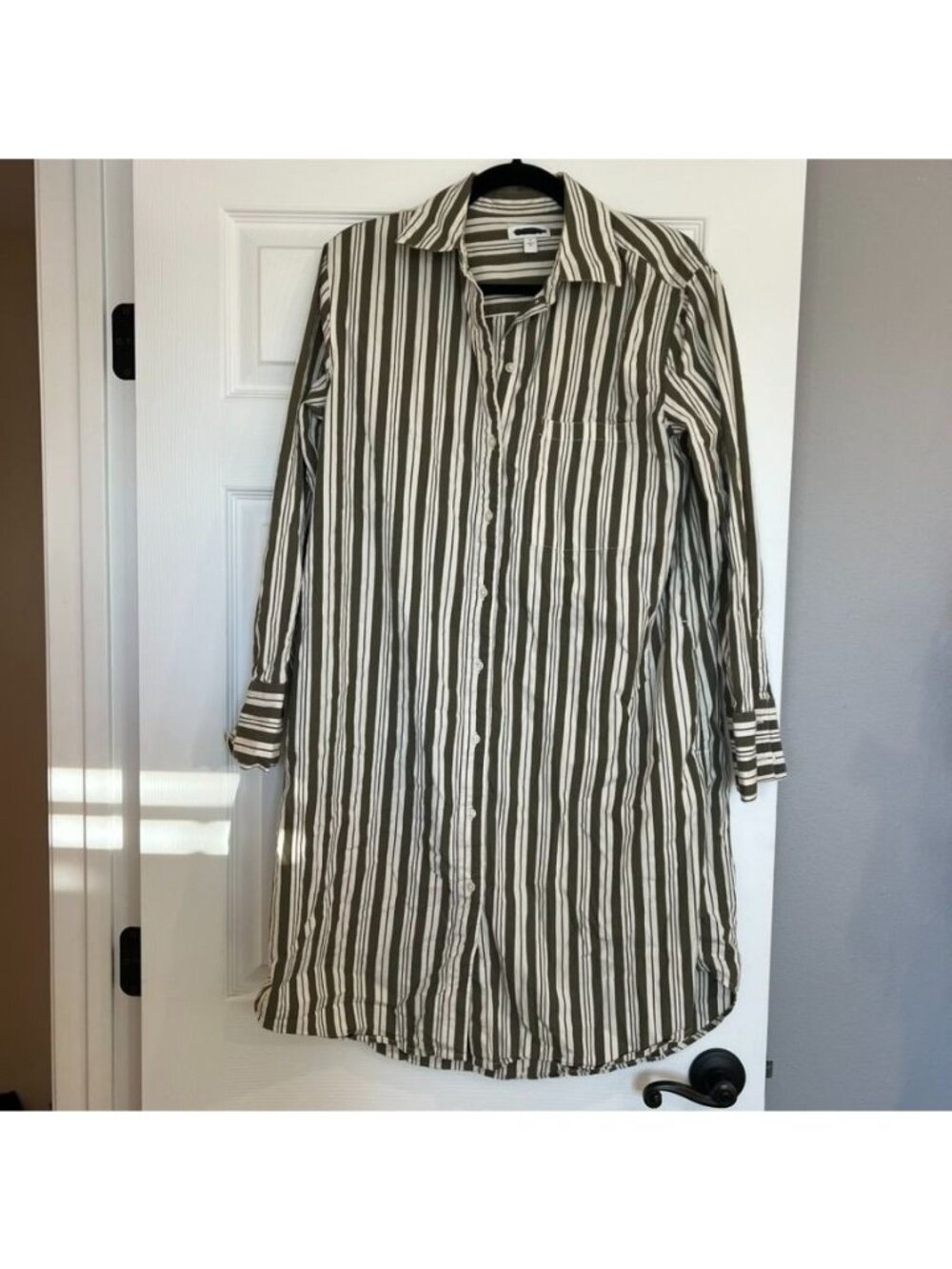 Nordstrom Cotton Oversized Striped Polo Shirt Dress Size Small